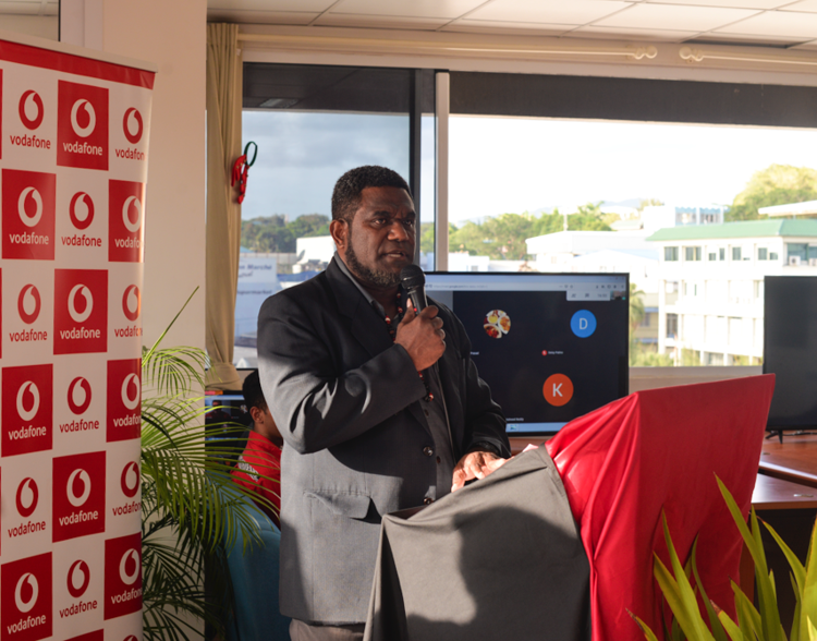 Minister of Finance, Johnny Koanapo delivering his remarks